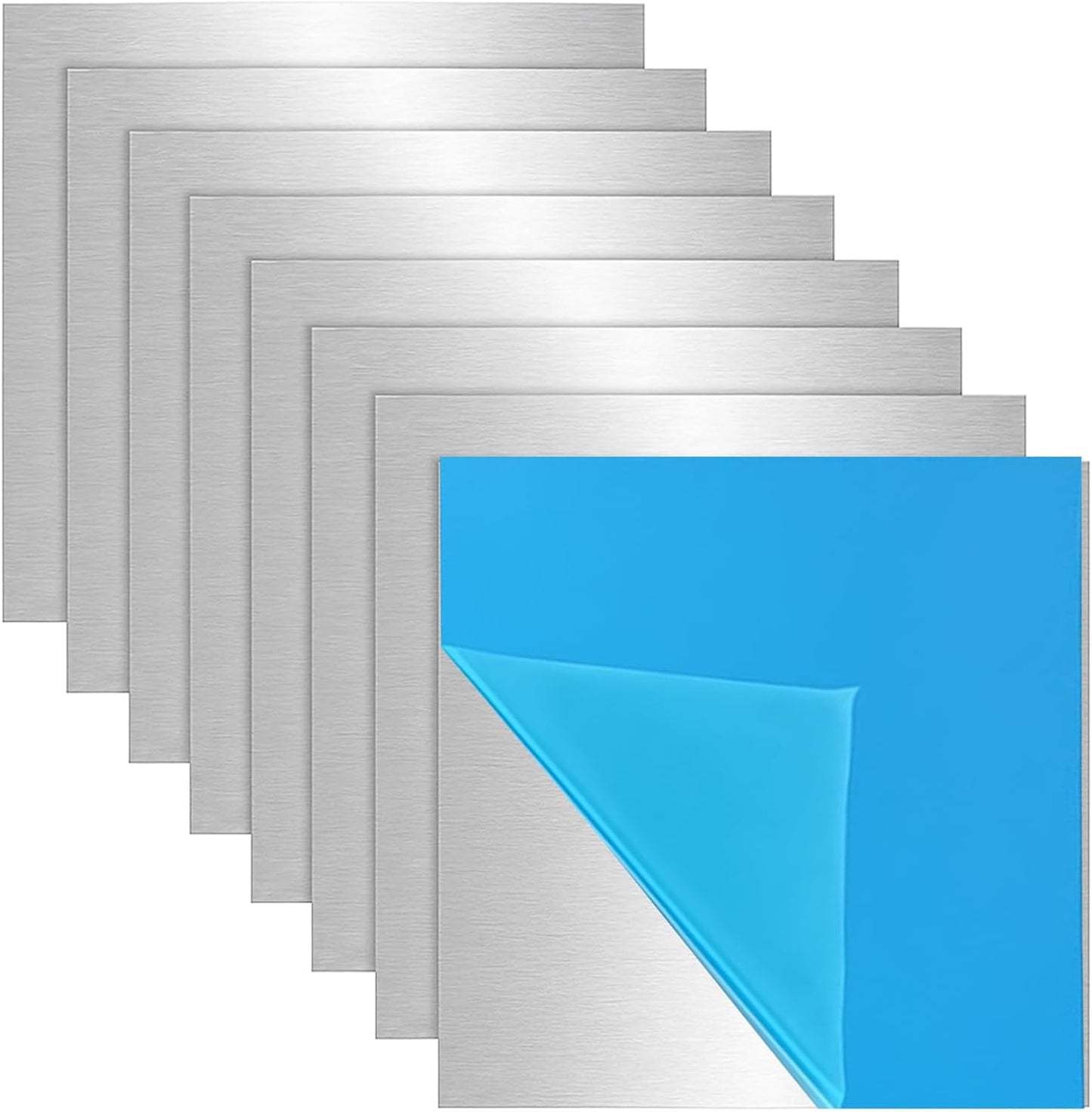 Amyhill 12 Pcs 6061 T651 Aluminum Sheet Metal 12 x 12 x 1/64 (0.02") Inch Thin Flat Aluminum Plate Panel Covered with Protective Film, Welding Practice Heat Treatable for Crafting Industry