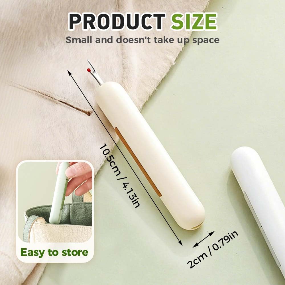 2 in 1 Needle Threader Seam Ripper, Upgraded Sewing Kit Tool for Needle Threading and Seam Removal, Quilting Stitching Supplies for Elderly and Sewing Enthusiasts (Orange)