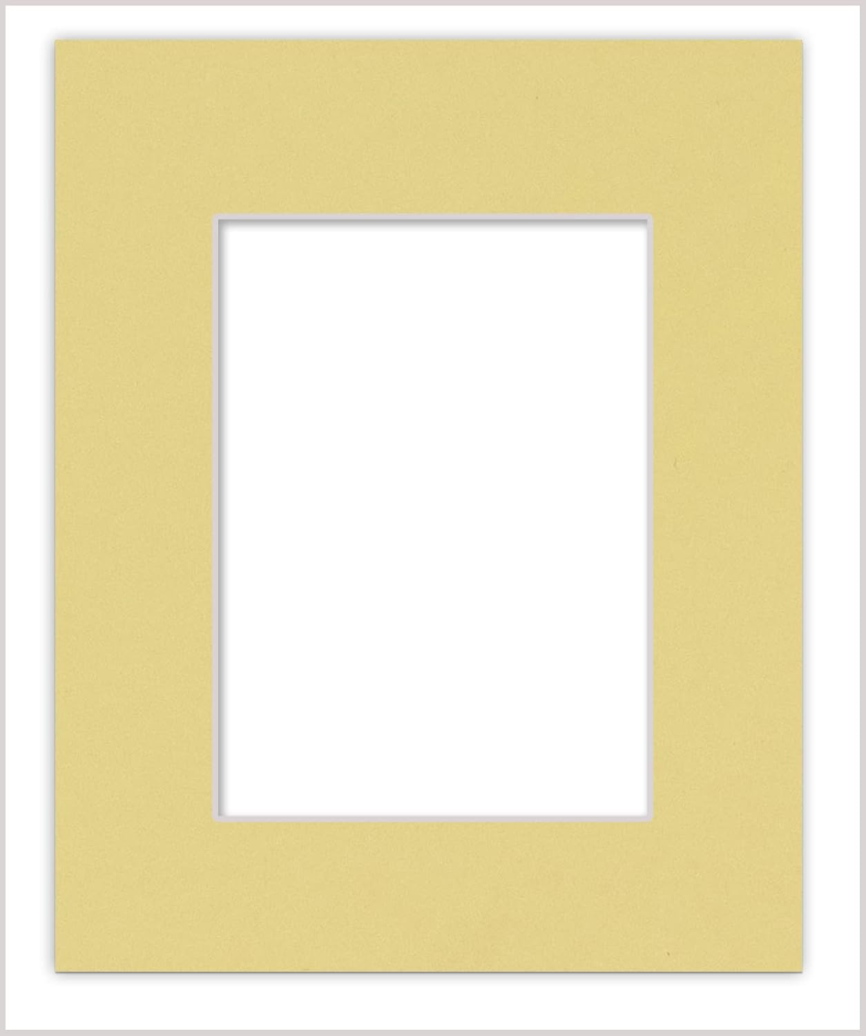 8x10 Mat for 6x8 Photo - Precut Soft Yellow Picture Matboard for Frames Measuring 8 x 10 Inches - Bevel Cut Matte to Display Art Measuring 6 x 8 Inches - Acid Free ONE MAT