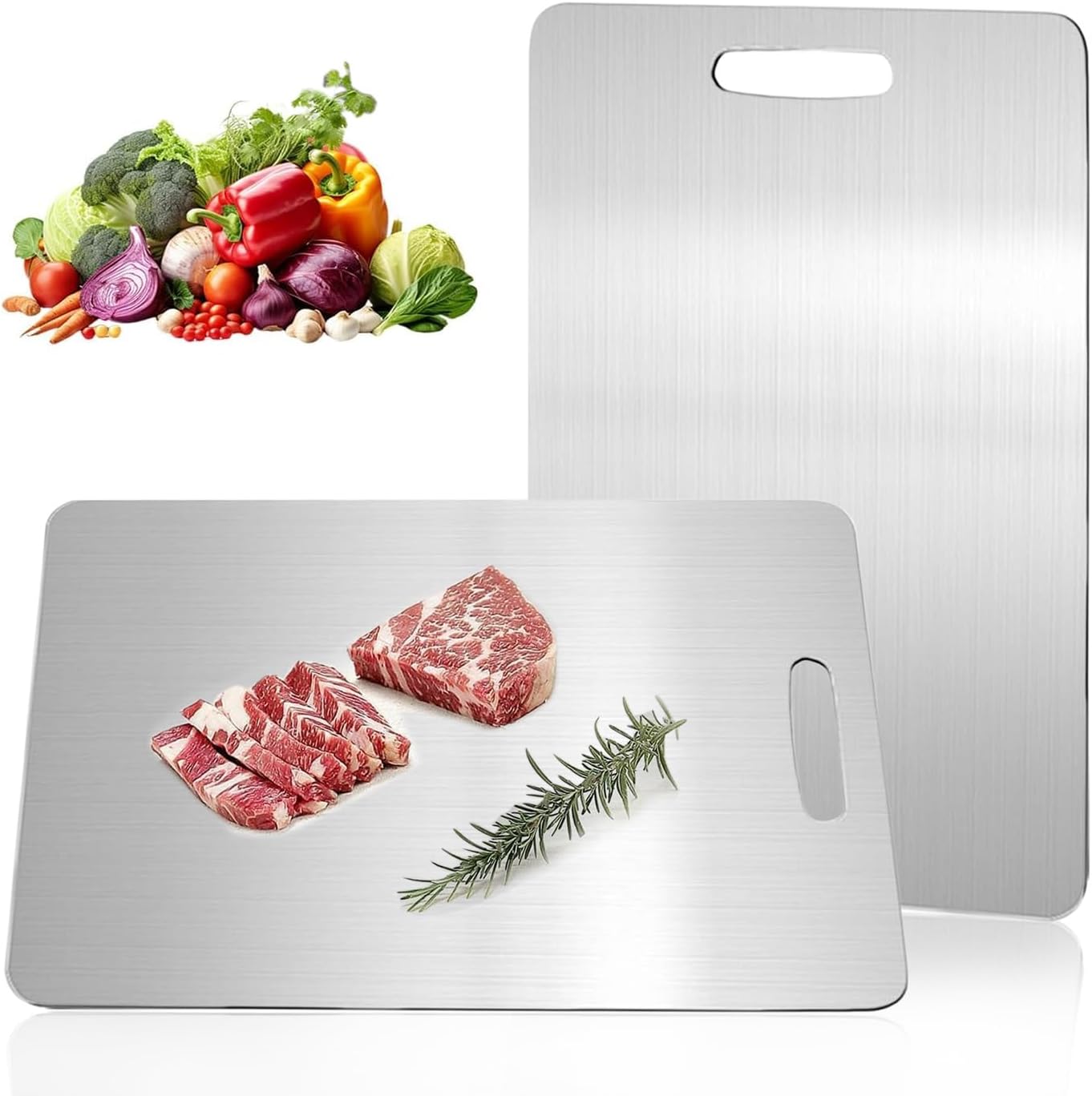 Titanium Cutting Boards for Kitchen,Katuchef Titanium Cutting Board,Non toxic Doubld-Side Available Chopping Boards, Easy to Clean and Store(1PC-XL:18.11 * 11.81)