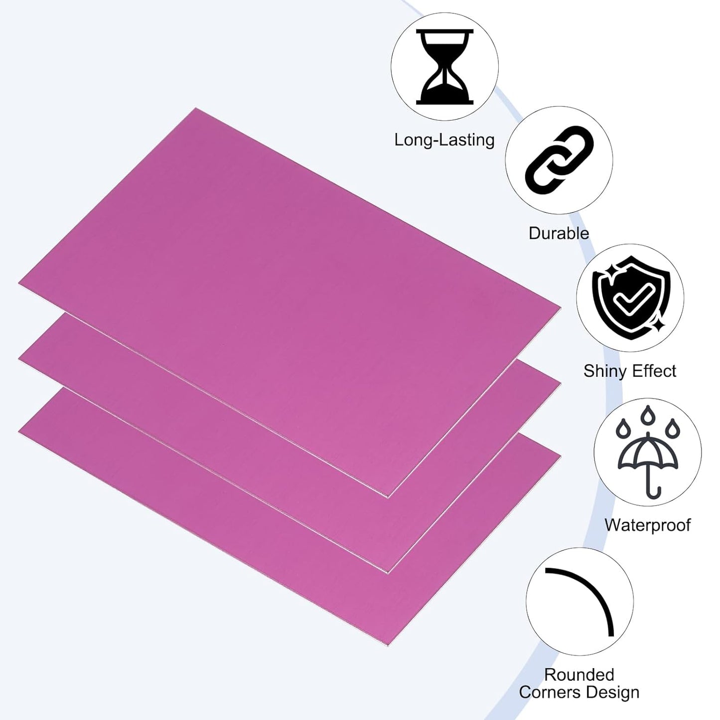 PATIKIL 2.1x3.3 Inch Anodized Aluminum Sheet Metal, 20Pcs Laser Plates Engraving Blanks 0.5MM Thin Rectangle for Crafting DIY House Laser Engraving, Purple