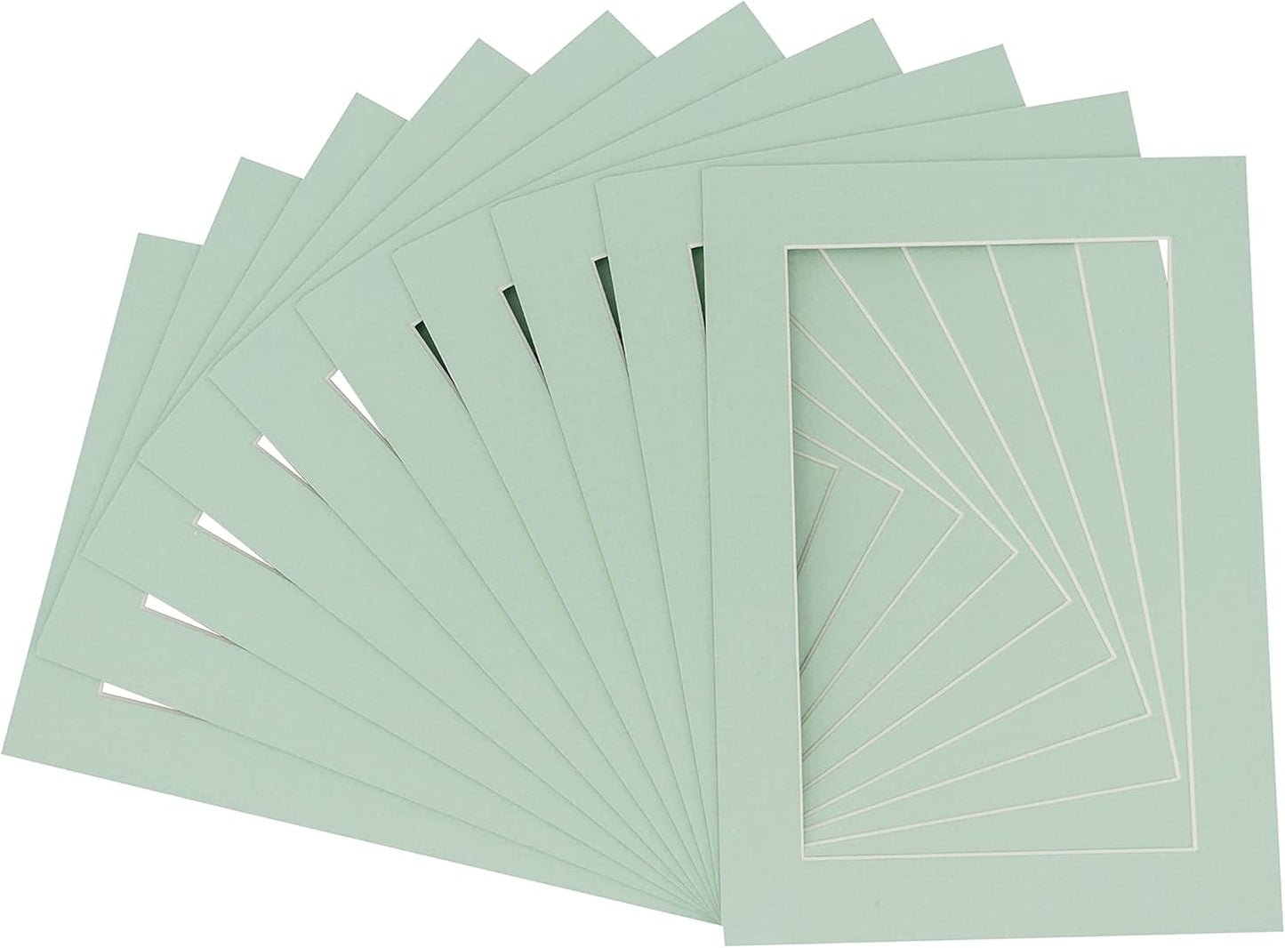 11x14 Mat for 8.5x11 Photo - Precut Honeydew Green Picture Matboard for Frames Measuring 11 x 14 Inches - Bevel Cut Matte to Display Art Measuring 8.5 x 11 Inches - Acid Free Pack of TEN MATS