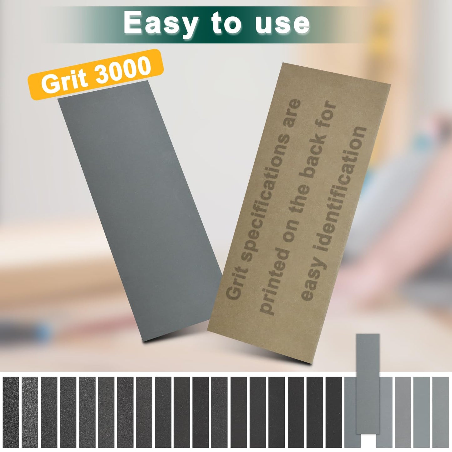 20PCS Sand Paper 3000 Grit Sandpaper Sheets, 9 x 3.6 Inch Wet Dry Sandpaper Sheets, Sand Paper for Metal, Wood Furniture, Automotive and Crafts