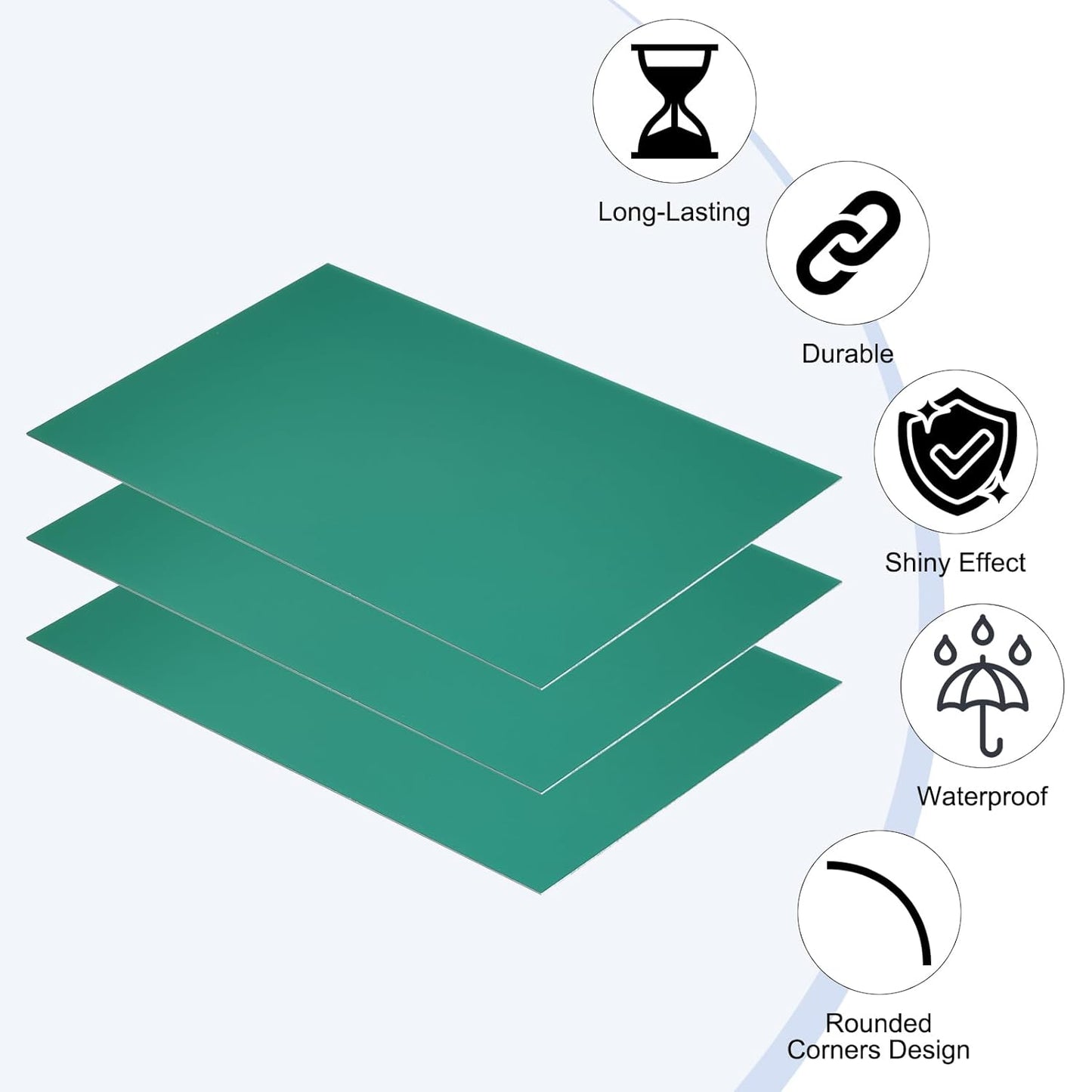 PATIKIL 5x8 Inch Anodized Aluminum Sheet Metal, 10Pcs Laser Plates Engraving Blanks 0.5MM Thin Rectangle for Crafting DIY House Laser Engraving, Green