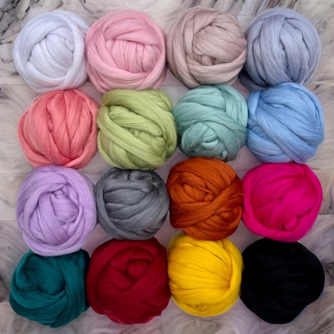 Revolution Fibers Dyed Corriedale Wool | 8.2 Ounces of Premium Combed Wool Top | 26 Micron, 100% Pure Corriedale Wool Roving, Ethically Sourced (Salmon Pink)