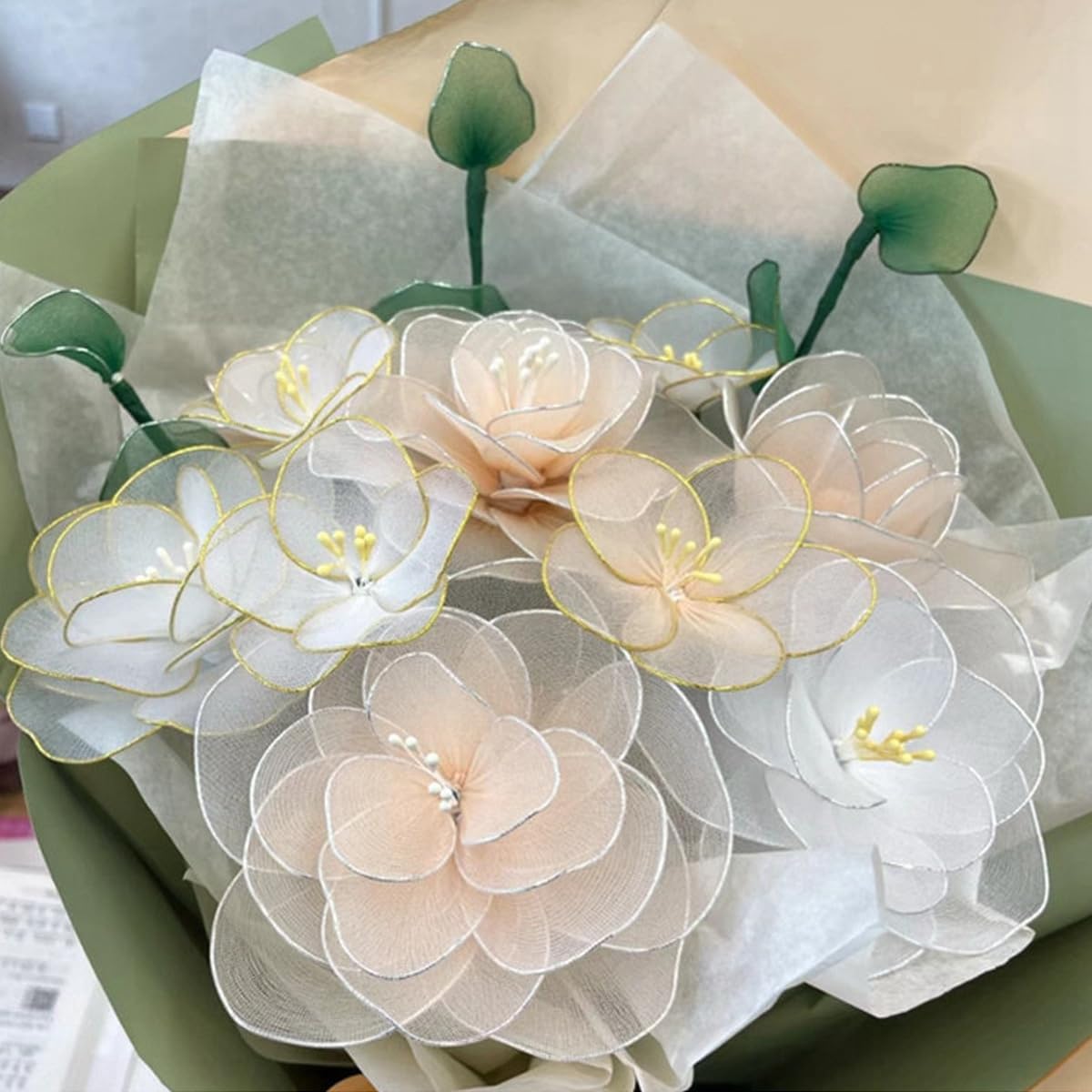 76Yards 22Gauge White Metal Floral Wire Flexible Paddle Florist Garden Wire for Flower Arrangement,Crafts,Christmas Wreaths Tree,Garland.