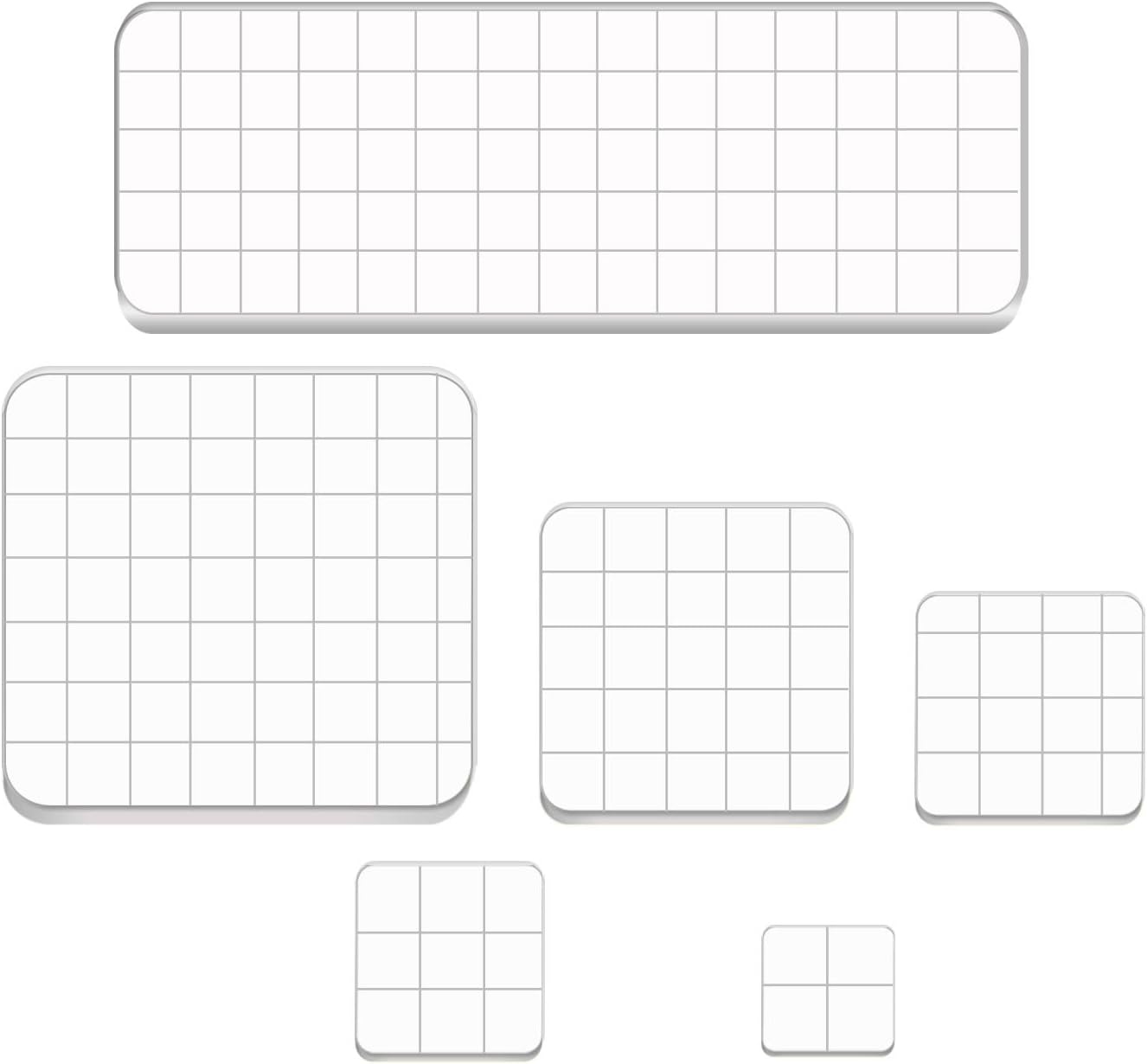 6 Pieces Stamp Blocks Acrylic Clear Stamping Blocks Tools with Grid Lines for Scrapbooking Crafts Making