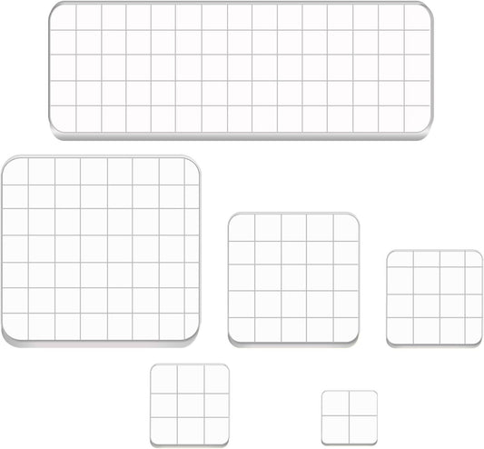 6 Pieces Stamp Blocks Acrylic Clear Stamping Blocks Tools with Grid Lines for Scrapbooking Crafts Making