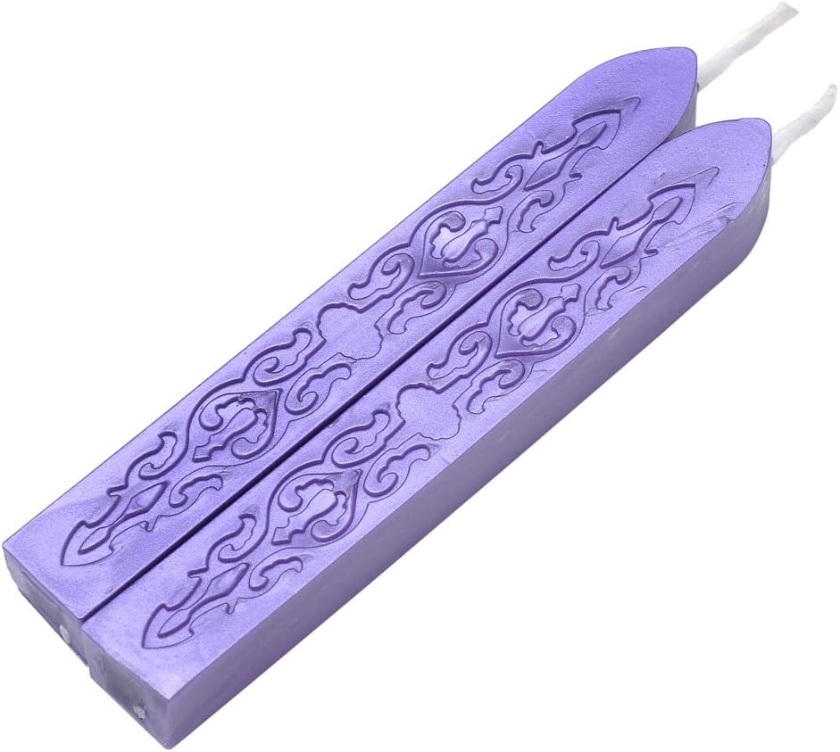 Yoption 5 Pcs Totem Fire Manuscript Sealing Seal Wax Sticks with Wicks Cord Wick Sealing Wax for Postage Letter Retro Vintage Wax Seal Stamp (Purple)