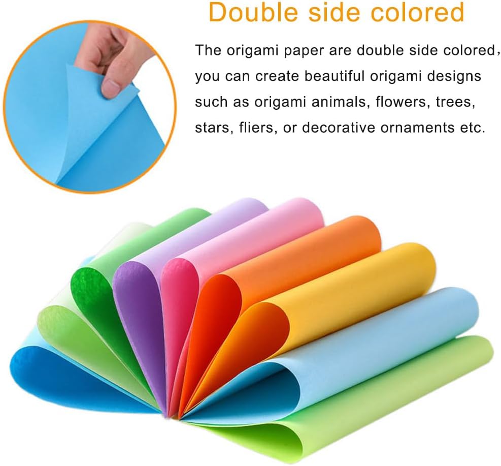 A4 Origami Paper Yellow Green 100 Sheets, 8.27×11.7 inch Double Sided Color Easy Fold Big Origami Paper A4 Colored Copy Paper Thin 70gsm for Beginners, DIY handwork Art Craft Projects (210 x 297 mm)