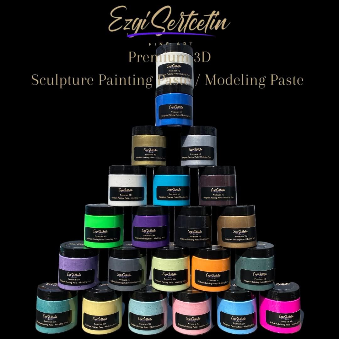 3D Sculpture Painting Paste|Texture Paste|Decorative Plaster|Ready to Use|Unique Colors|Ideal for Artwork|Stencil|Flowers|Texture|Art Relief| 6oz (Pistachio)