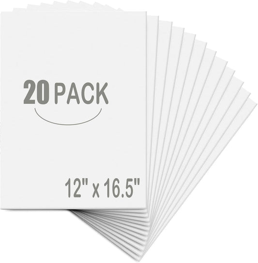 20 Pack White Foam Board 12" x 16.5", 3/16" Thickness Foam Core Baking Board for Projects, A3 Polystyrene Mat Board Poster Foam Board Sheets for Art Crafts, Presentation, Wedding, School Projects