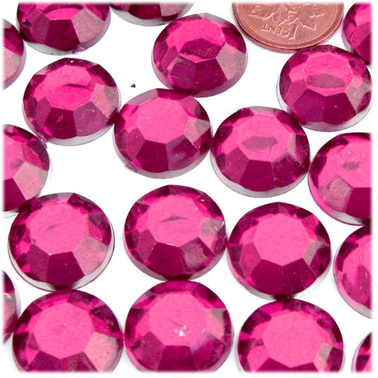 The Crafts Outlet 72pc Rhinestones Round 20mm - Flatback Hot Pink or Rose HPK
