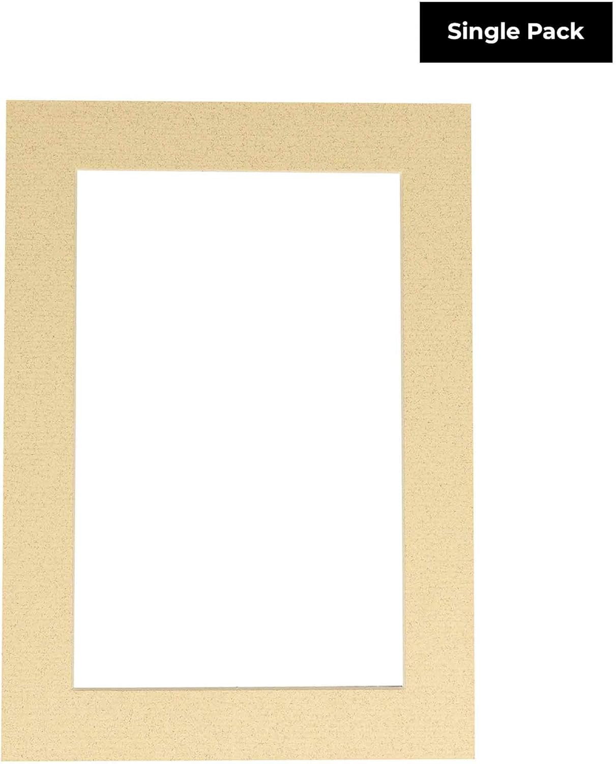 8x10 Mat Bevel Cut for 5.5x8.5 Photos - Acid Free Tan Precut Matboard With Backing Board and Crystal Clear, Self Seal Photo Mat Bag - For Pictures, Photos, Framing - 4-ply Thickness