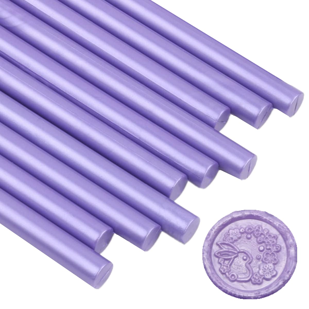 Pearl Purple Wax Sealing Sticks - 10pcs for Glue Gun and Seal Stamp, Melting Wax for 0.43'' Glue Gun