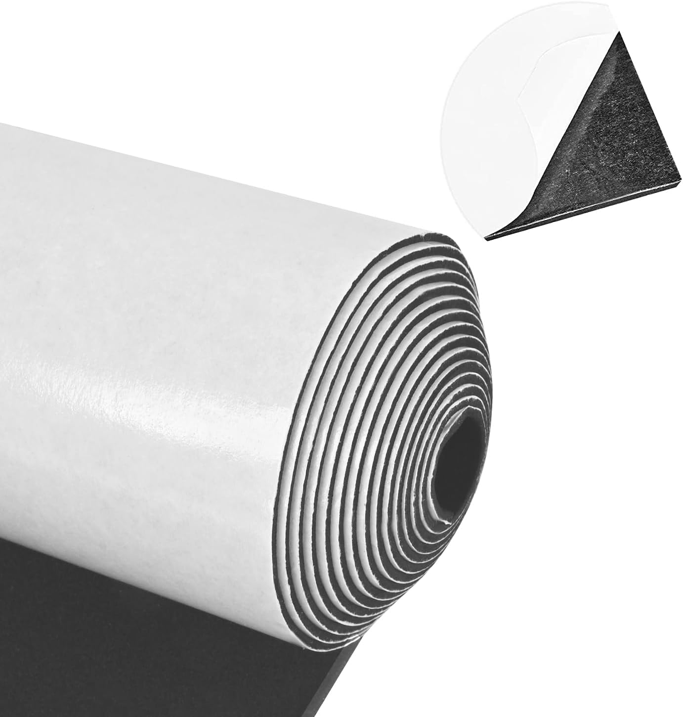 Neoprene Sponge Rubber Foam Sheets with Adhesive Backing, 12" x 81" x 1/16" Black Foam Roll Insulation Board Soundproof Neoprene Mat, Great for Cosplay Padding, DIY, Gaskets, Costume, Crafts