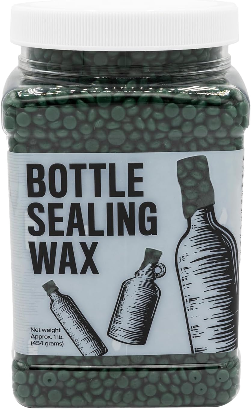 Blended Waxes, Inc. Bottle Sealing Wax, Pastille Wax Seal Beads For Wine, Beer, and Liquor Bottle Sealing, Seals Between 25-30 Bottles, 1 lb, Green