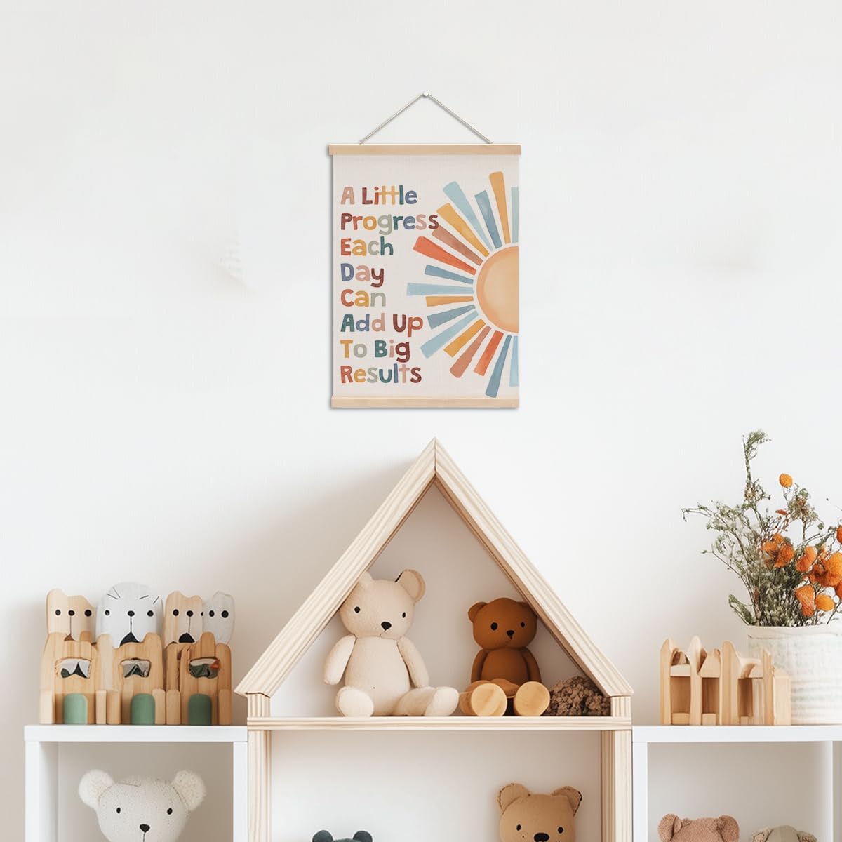 Inspirational Boho Sun Poster Hanger, Classroom Decor Growth Mindset Wall Decor, Sunshine Posters, Educational Posters Wall Art Wall Hanging Banner Bedroom Nursery Home Baby Room Decor