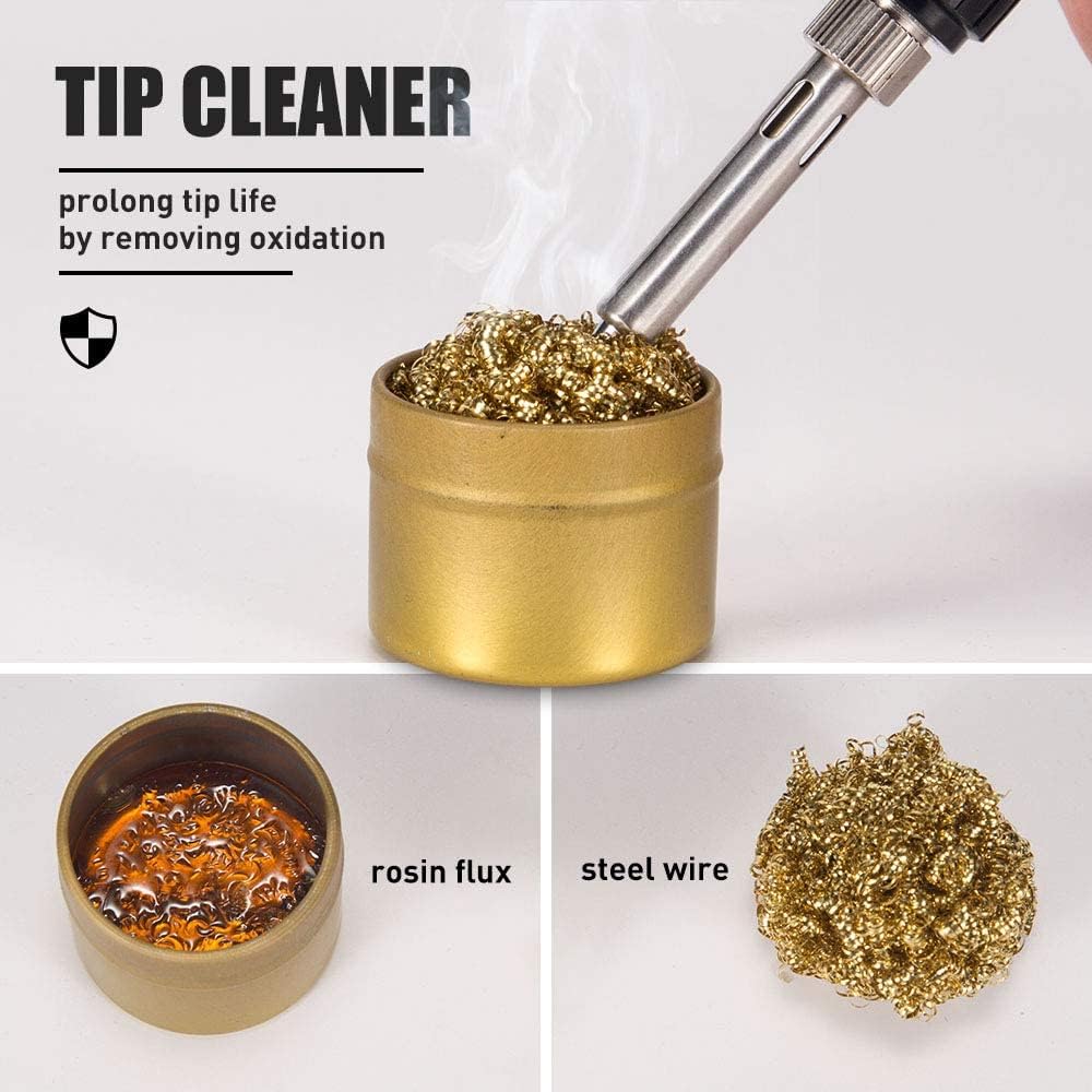 Soldering Iron Kit Solder Gun - 110V 65W Portable Temp Adjustable Pen Type Digital Welding Tools Soldering Iron for Electric PCD Soldering and Desoldering (Pack of 1 Piece with 1 Stand and 1 Cleaner)