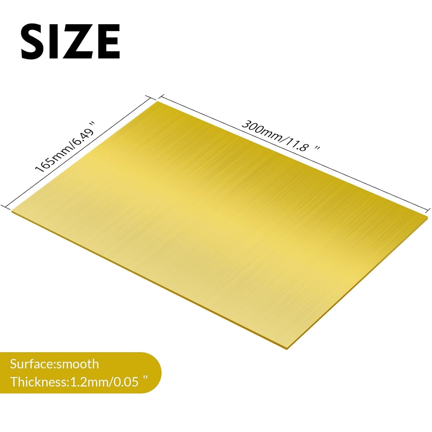 Laser Engraving Blank ABS Double Color Plastic Sheet, 11.8x6.49x0.05 inch Materials Double Color Plastic Sheet for Interior Signs, Badges, DIY Carving Pack of 12(Gold)