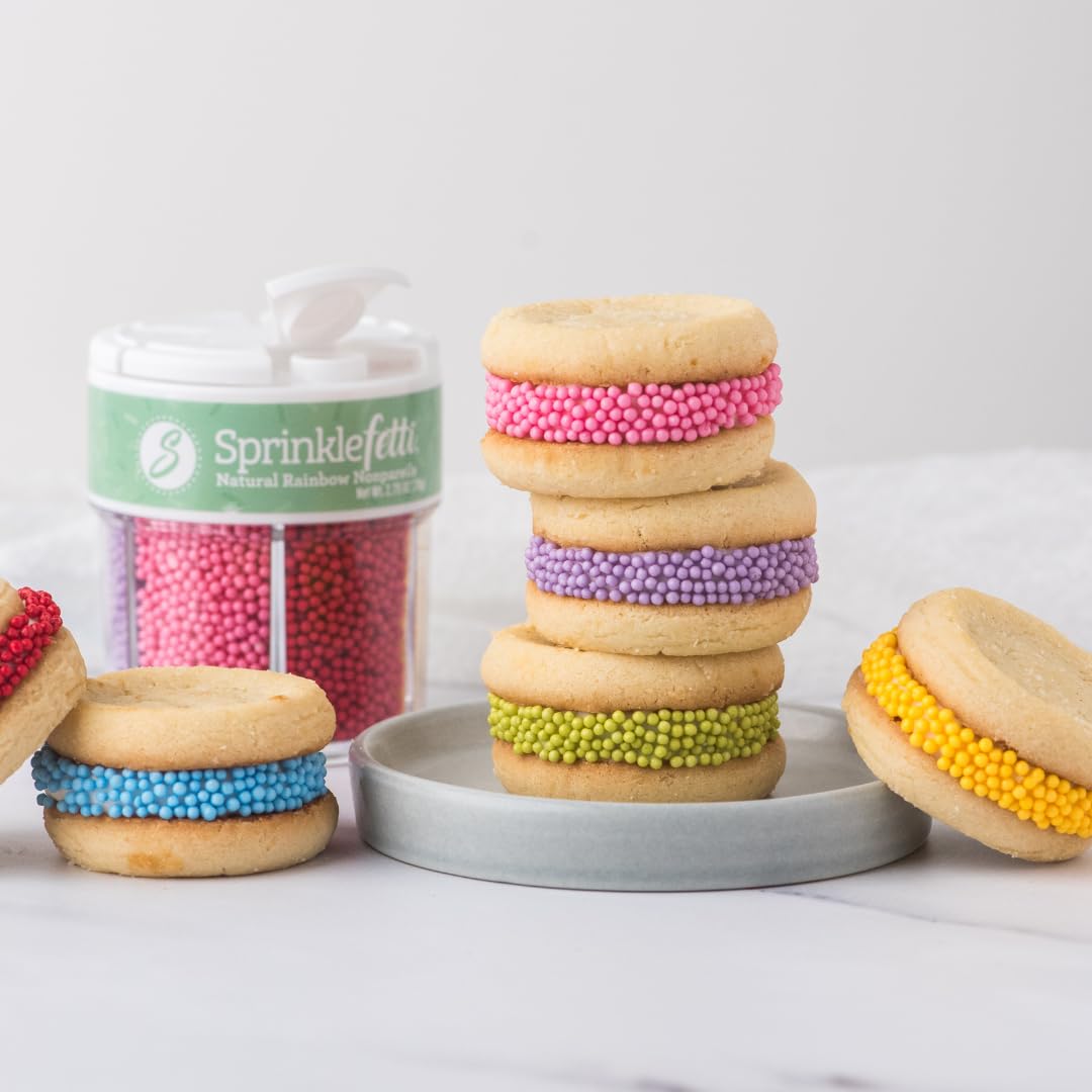 Sweets Indeed Dye-Free Rainbow Sprinkle Mix – 2.75 oz 6-Cell Jar | Natural Rainbow Sprinkles in Dye-Free Colors | Clean-Label Baking Decorations for Cookies, Cupcakes & Desserts