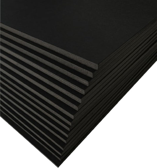 15 Pack Foam Board | Black Foam Board 3/16 Inch Thick Black Core Mat | Backing Board for Presentations, Signboards, Arts, Display and Crafts with Double-Sided Sheet - 16x20 Inches