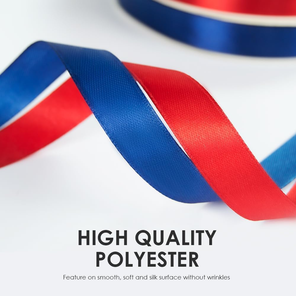 KMER LIFE 1/8" Wide x 50 Yards White Polyester Satin Ribbon, Perfect for Wedding Decor, Crafts, Gift Wrapping & Other Projects