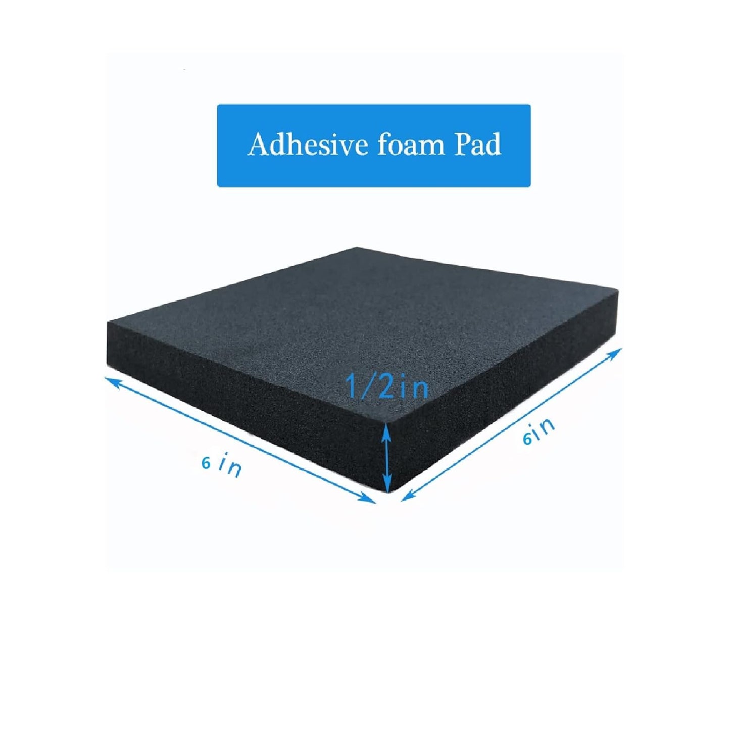 4 Pcs Foam Padding Sheet with Adhesive, Neoprene Rubber Adhesive Pads Closed Cell Foam Sheet for Insulation Soundproofing Anti-Slip Black (6" x 6" x 1/2", 4 Pcs)