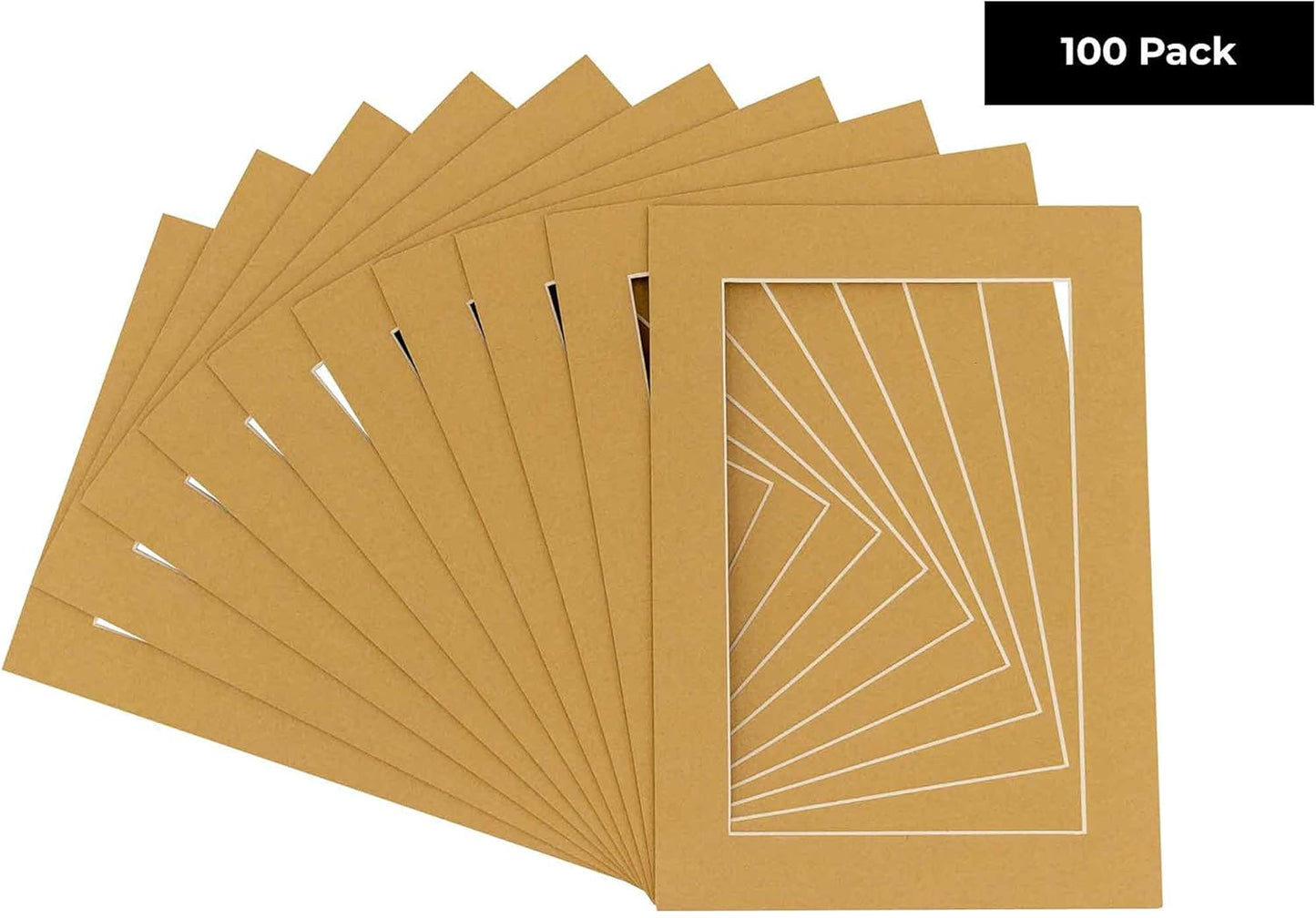 11x14 Mat for 8.5x11 Photo - Precut Rattan Beige Picture Matboard for Frames Measuring 11 x 14 Inches - Bevel Cut Matte to Display Art Measuring 8.5 x 11 Inches - Acid Free Pack of 100 MATS