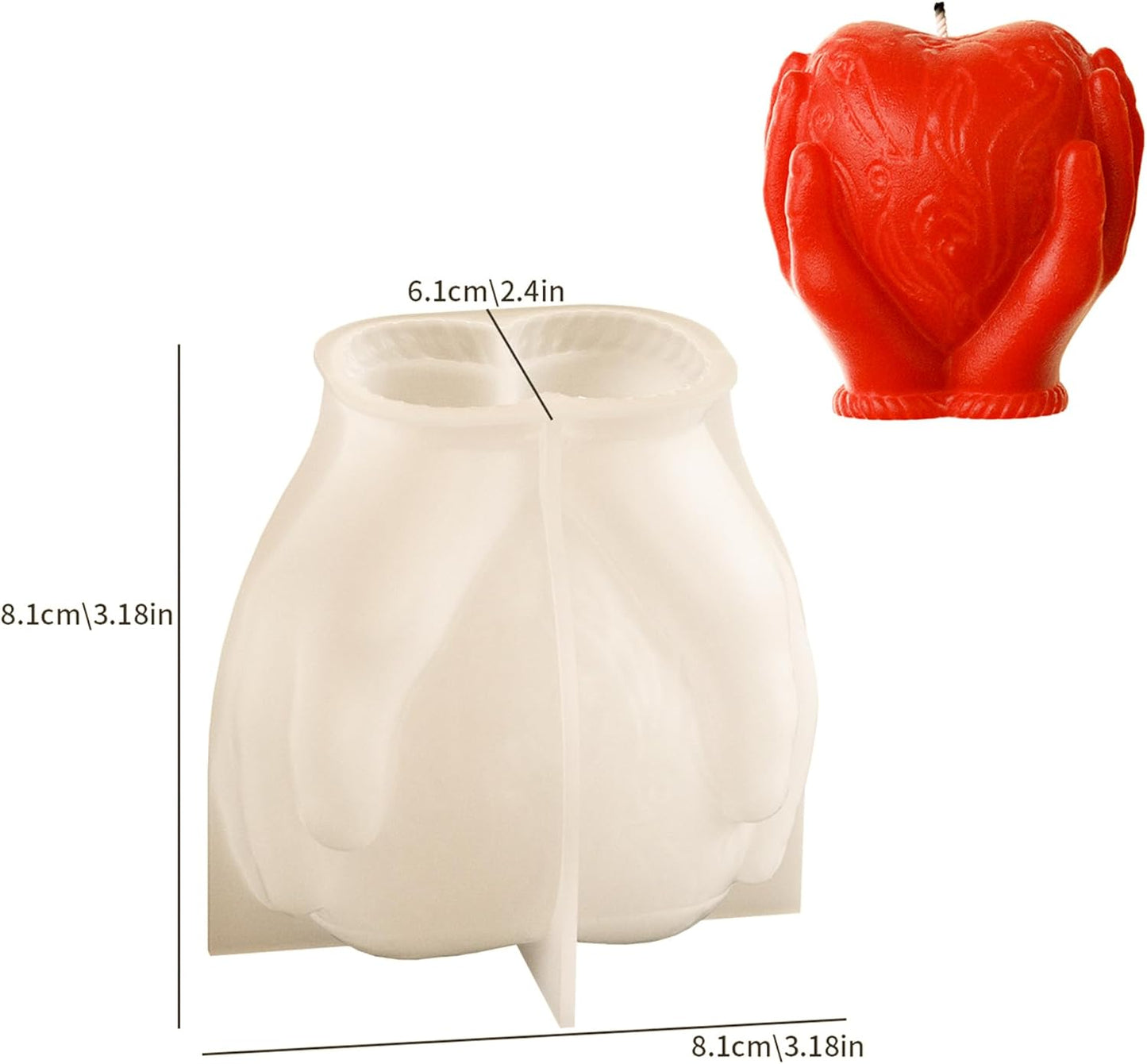 Valentine Heart Silicone Mold - Resin Casting & Candle Making - Home Decor 3D Animal Molds
