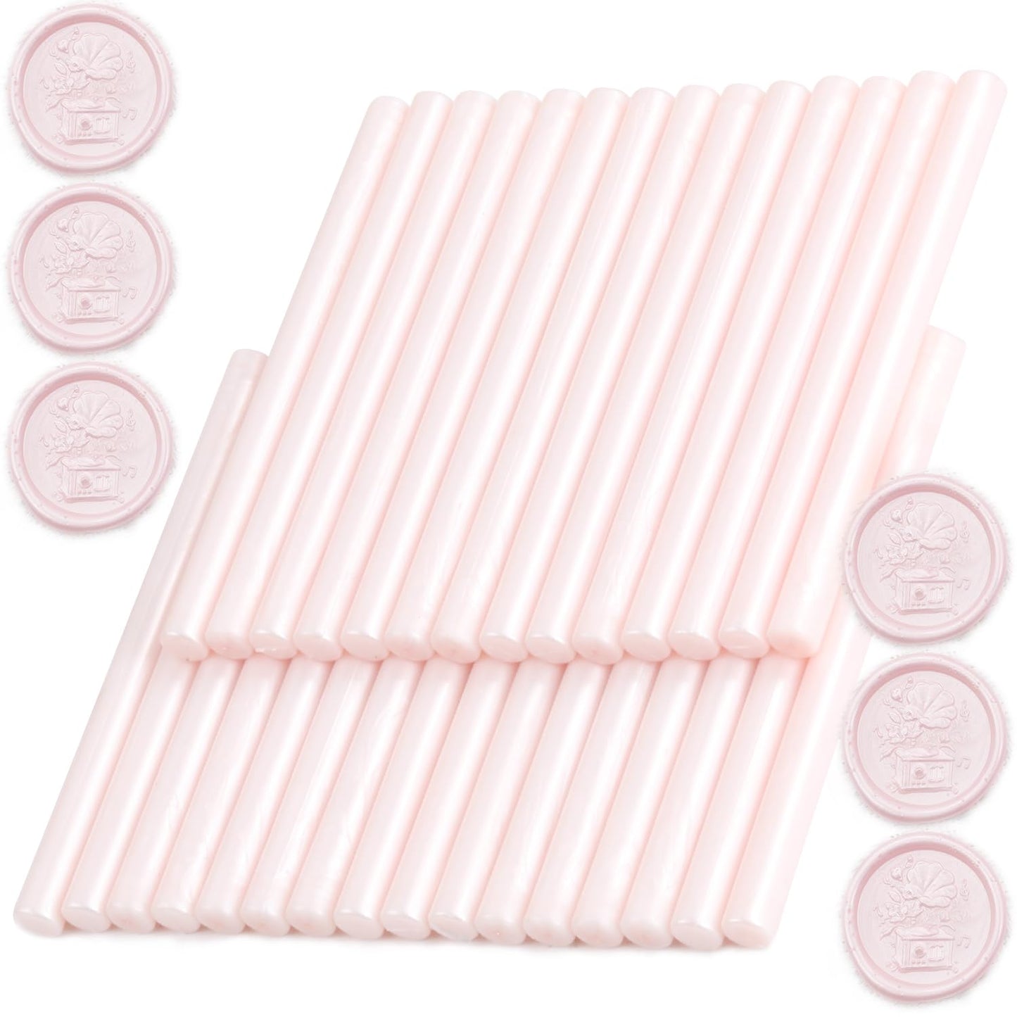 Light Pink Wax Seal Sticks, 30pcs Sealing Wax Sticks, HOSEALING Glue Gun Wax Seal Sticks for Wax Seal Stamp, Premium Sealing Wax for Wedding Invitations, Letter, Envelope (Mini Size)
