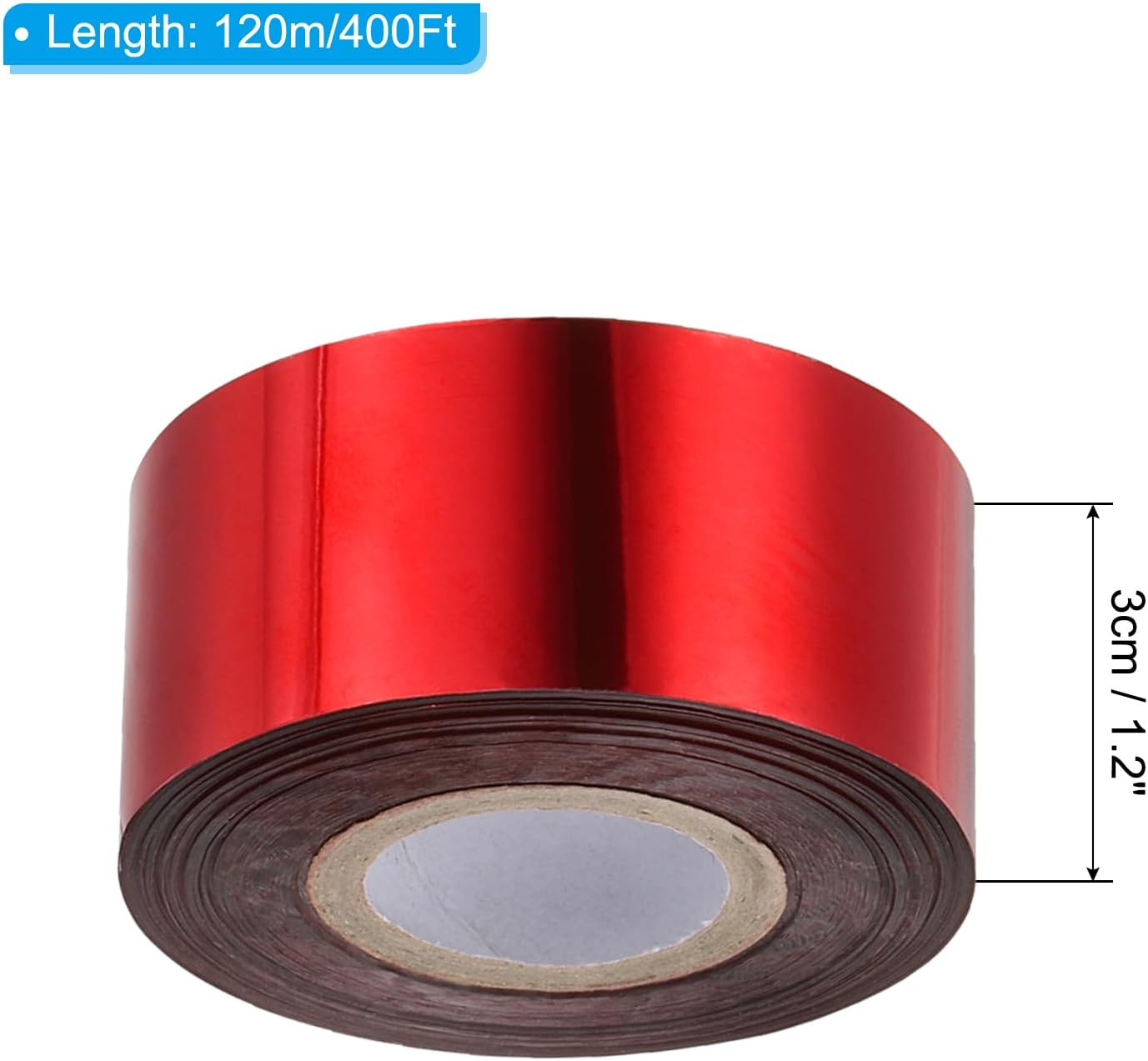 PATIKIL 1.2"x400Ft Hot Stamping Foil Paper,Heat Transfer Hot Stamping Paper Foil Roll for Leather DIY Logo Decor Craft Gift Card Package Scrapbook,Red