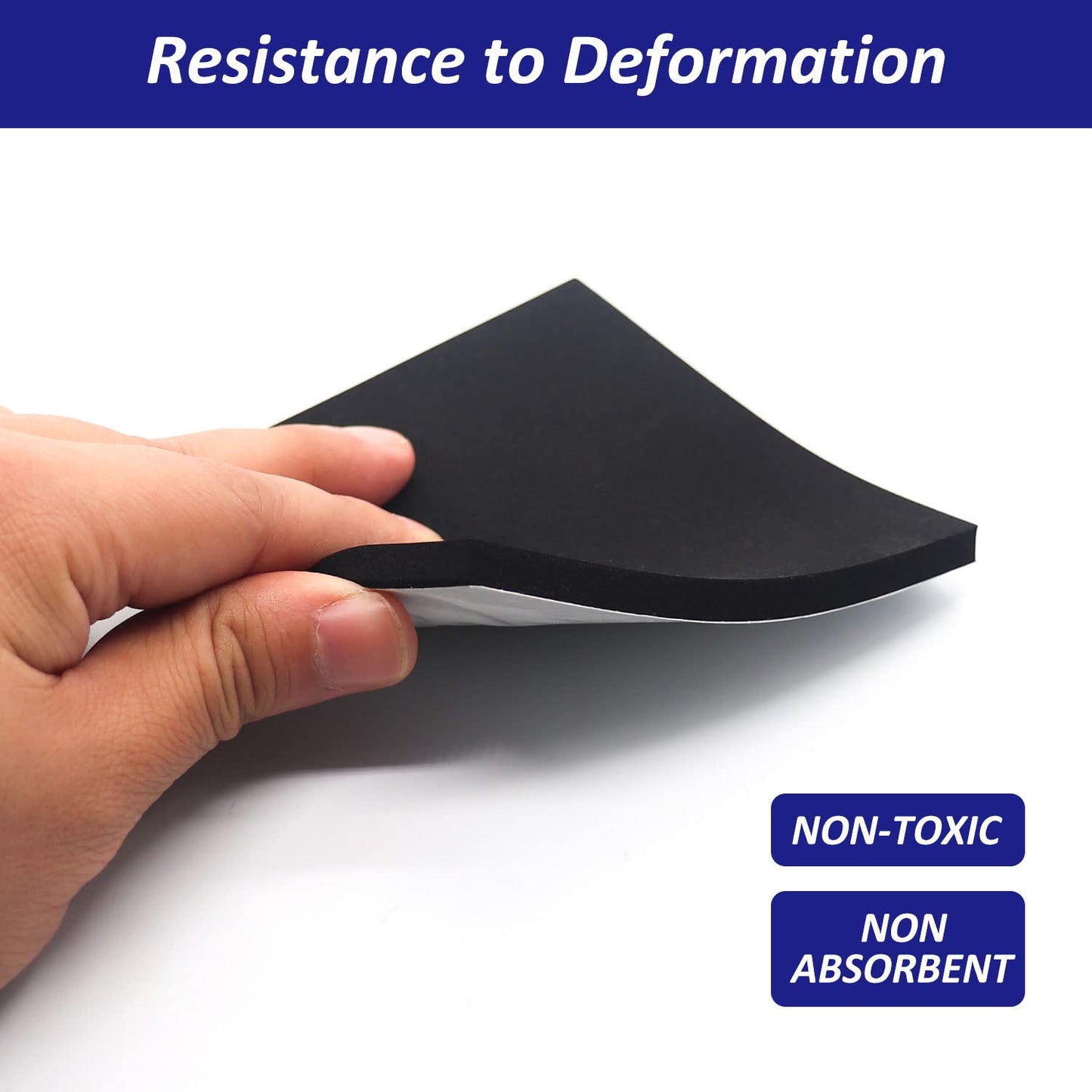 Foam Padding Sheets with Adhesive Backing - Self Stick Neoprene Insulation Foam,4PCS 3/4 Inch Thick X 4 Inch Long X 4 Inch Wide - Closed Cell Foam Sheet Square Pad