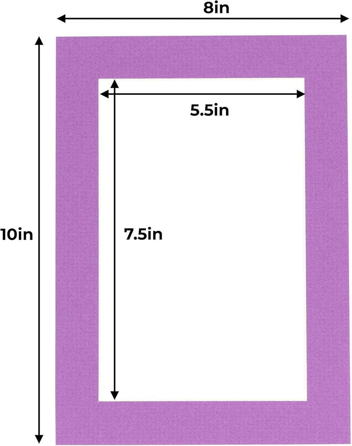 6x8 Mat for 8x10 Frame - Precut Mat Board Acid-Free Dark Purple 6x8 Photo Matte Made to Fit a 8x10 Picture Frame, Premium Matboard for Family Photos, Show Kits, Art, Picture Framing, Pack of 10 Mats