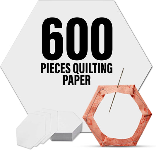 LaserThing Quilting Paper Templates | Handy Tools for Crafting Quilt Patterns | Ideal for Precision Quilting Projects | Includes 1'' Hexagon EPP Set - 600 Pieces