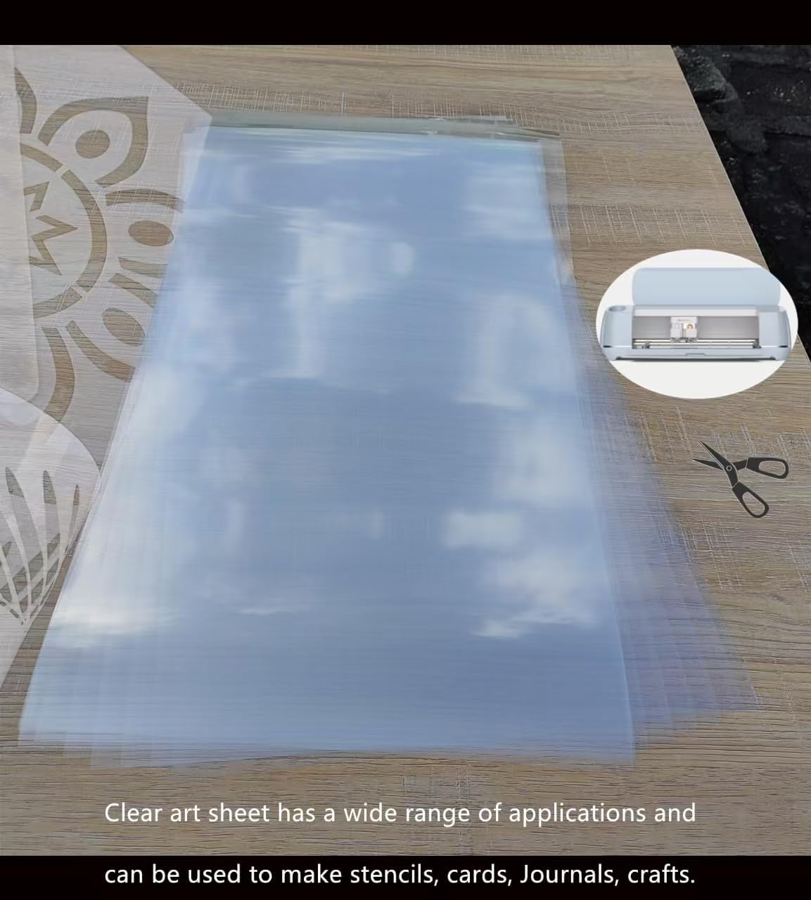 Transparent Blank Mylar Stencil Sheets for Cutting, Gift, 24" x 36" 10 mil/0.25mm Thick 5 Sheets.Acetate Template Material, Craft Plastic Sheets (24×36” /10 mil)