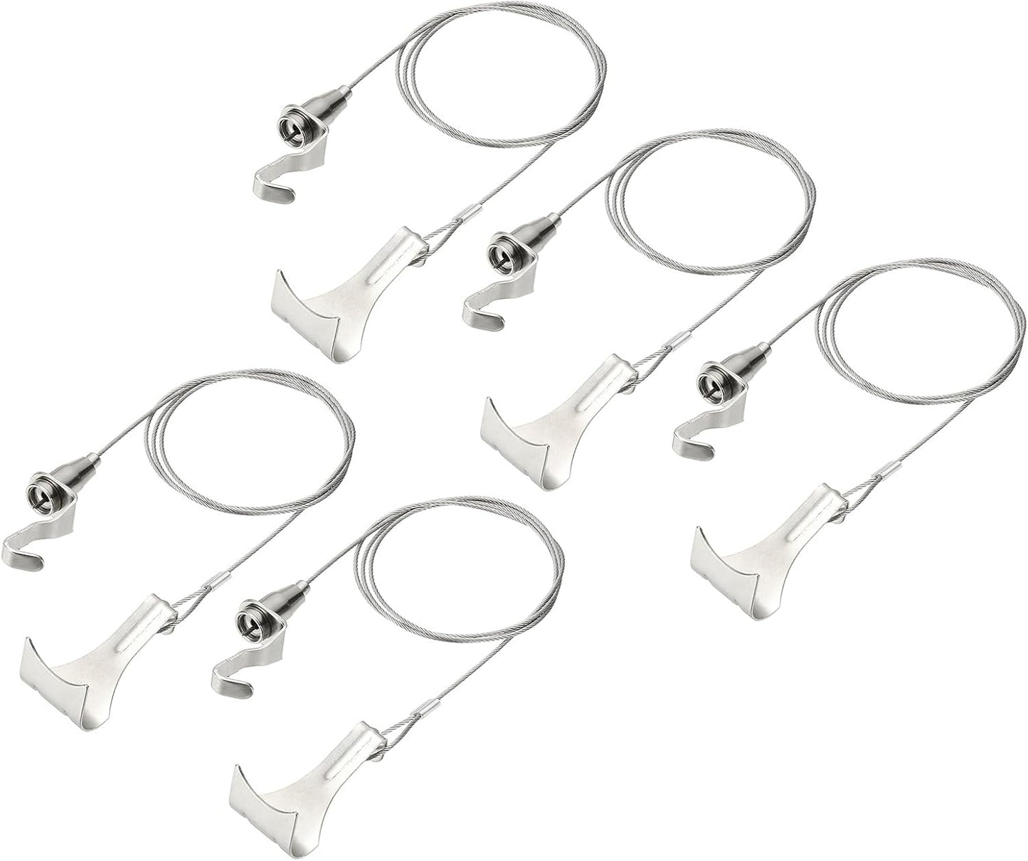 uxcell 5Pcs Picture Hanging Wire Kit, 1 m x 1.5 mm Heavy Duty Picture Hangers Adjustable Wire Rope with S-Hooks and Loop, Load 35kg/77.1 lbs for Hanging Mirrors Light Lamp Artwork