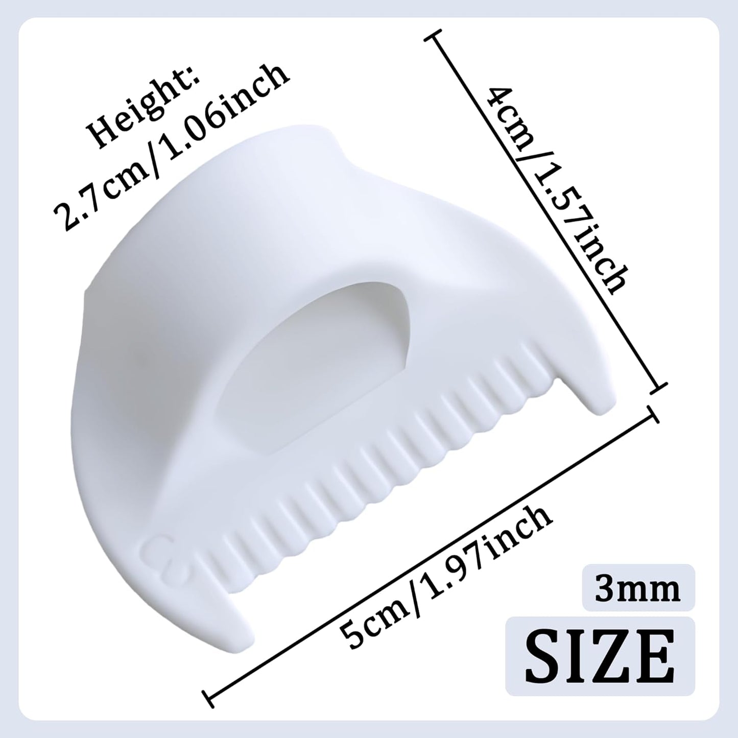 1 PCS 3mm Edge Lock Seam Guide, Mini Sewing Finger Ruler for Hand Sewing, DIY Sewing Kit Tool, Sewing Needle Gauge Measuring Guide, White