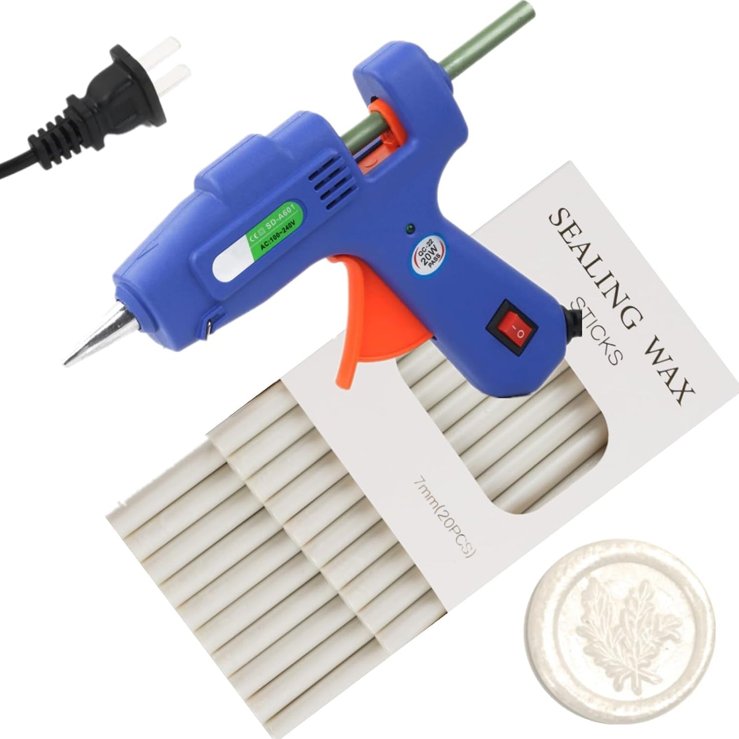 20pcs Pearl White Wax Sealing Sticks with Glue Gun, Easy No-Flame Envelope Sealer, Ideal for Wedding Invitations, Gift Wrapping, DIY Projects