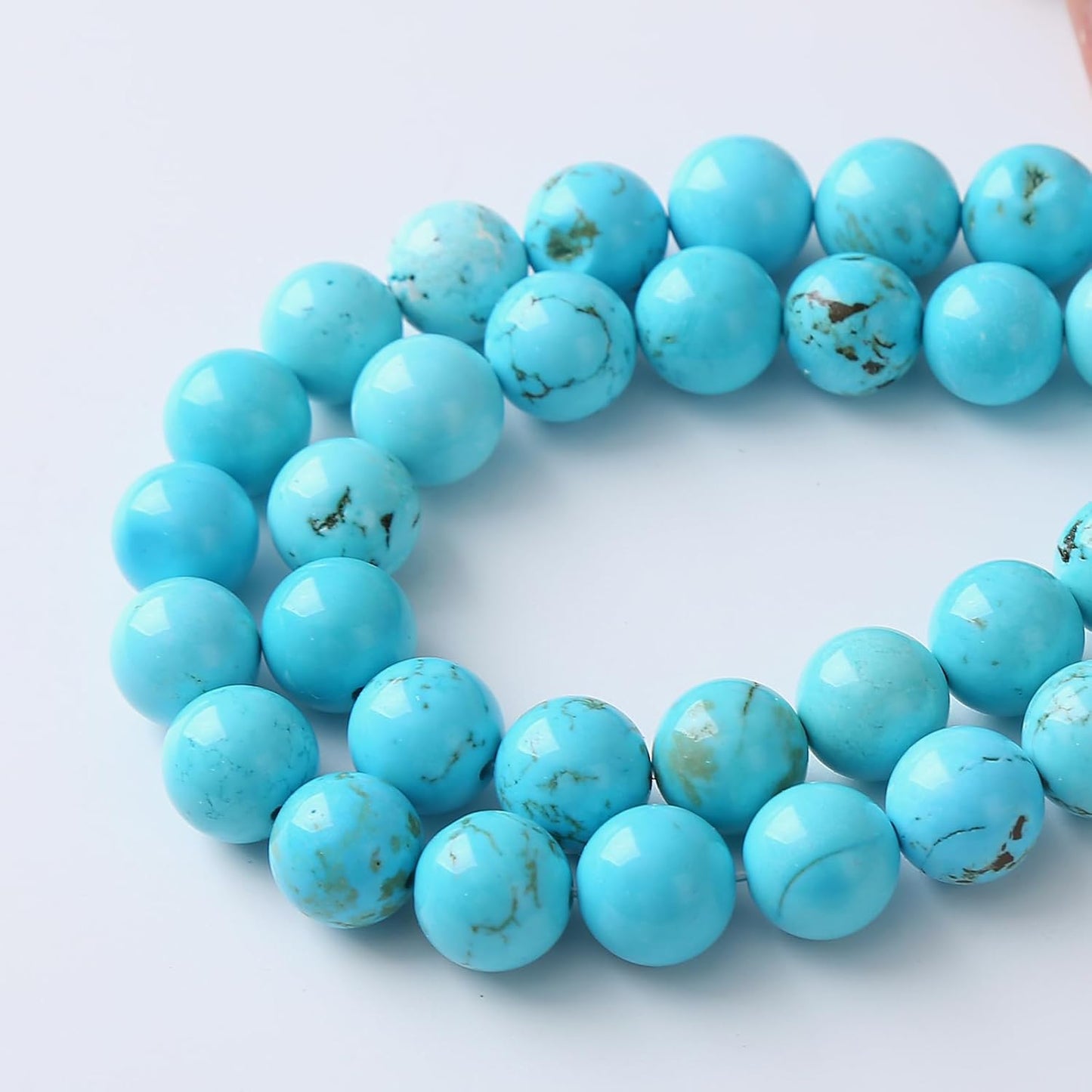 4mm 90pcs A+ Natural Blue Turquoise Beads Round Spacer Loose Stone Beads for Jewelry Making DIY Bracelet Necklace Accessories