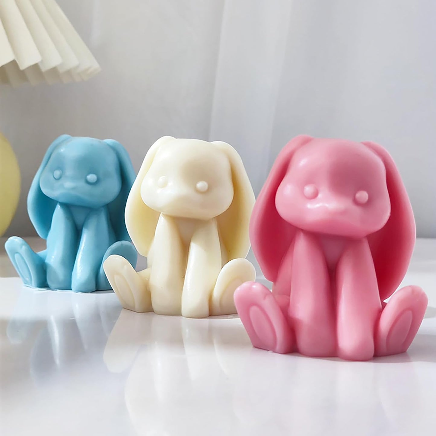 Rabbit Molds Large Ear Rabbit Candle Resin Mold - Resin Casting Silicone Molds for Home Decor & Candle Making Wave Spiral Mold