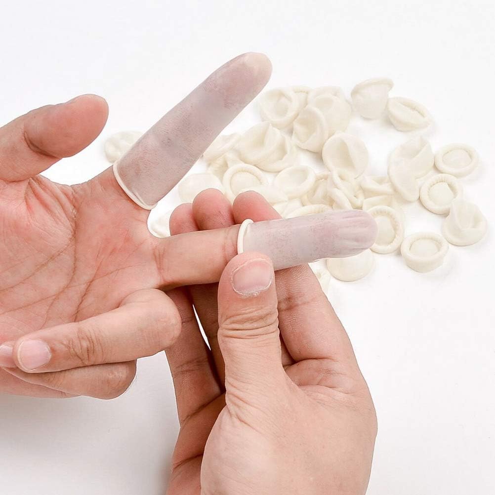 Finger Cot, Medium Finger Protectors Latex Anti-Static Finger Covers, Finger Tip Protect Keeping Dressing Dry and Clean Disposable Finger Gloves White(approxi 270pcs)