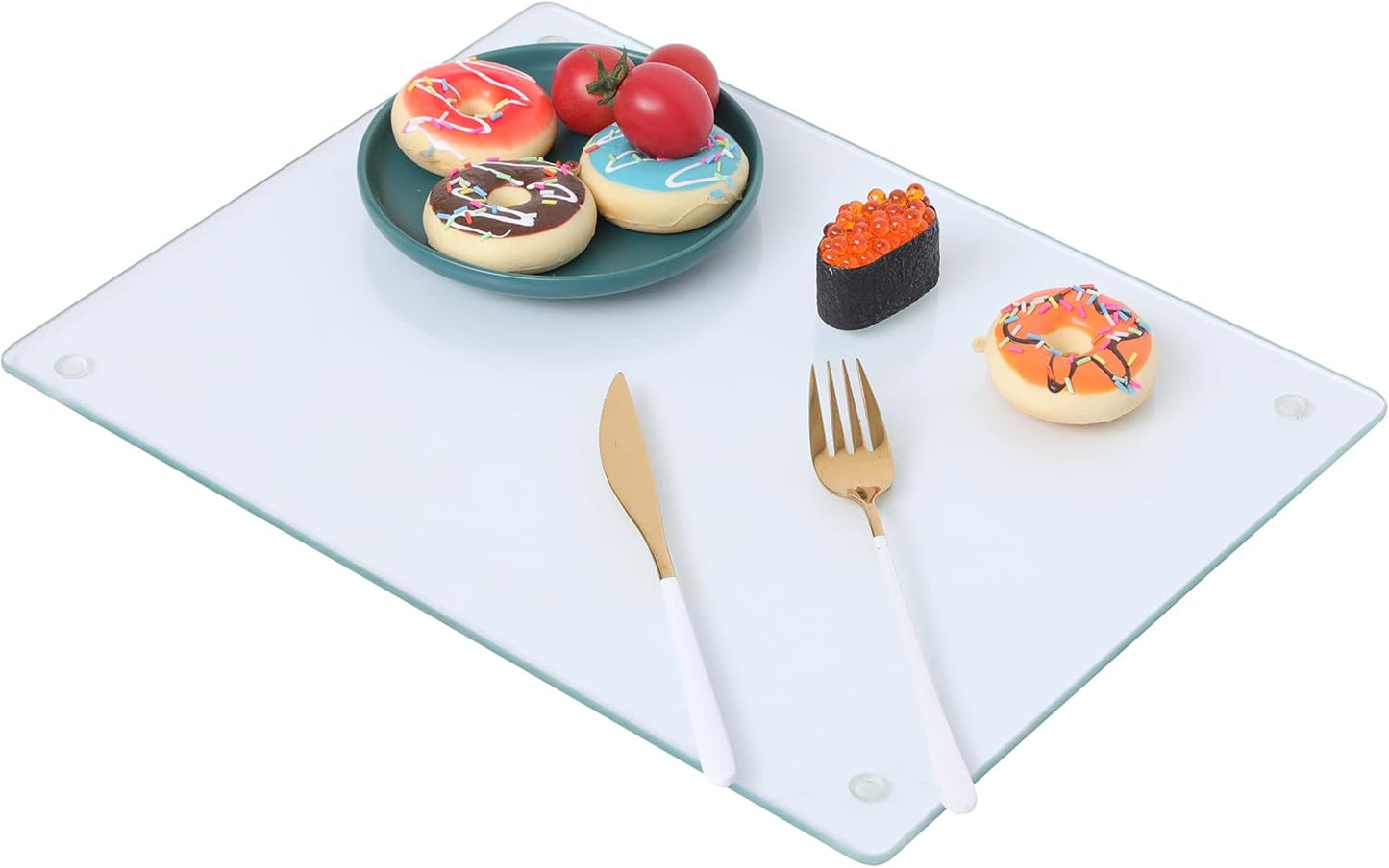 Murrey Home Glass Cutting Board for Kitchen Counter, Tempered Glass Chopping Boards Dishwasher Safe, Small Clear Countertop Tray, Scratch Resistant, Heat Resistant, Non Toxic, Clear, 24"x18"