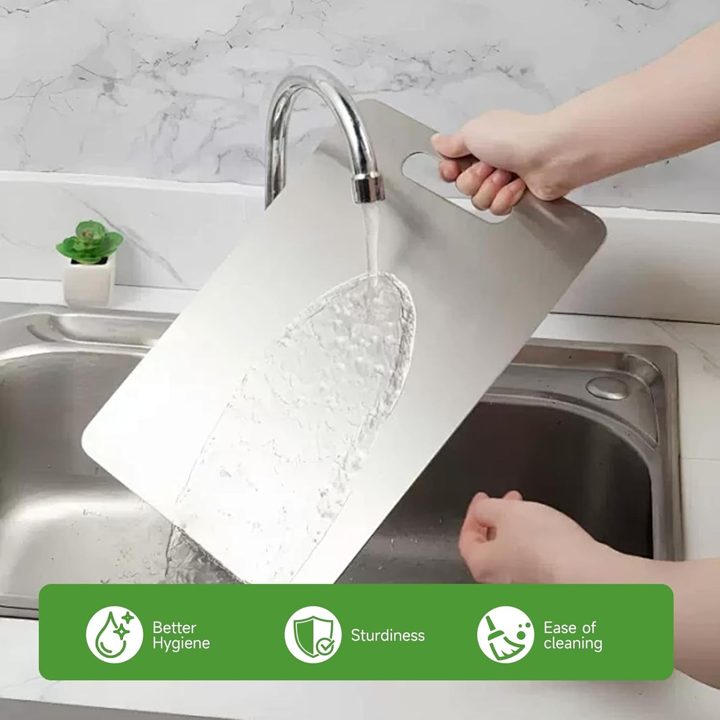 Titanium Cutting Board - 2025 New Upgrade 100% Pure Titanium Cutting Boards for Kitchen Double Sided Non Toxic Cutting Board,Hygiene Durable Dishwasher Safe Chopping Board (3PC:S+M+L)