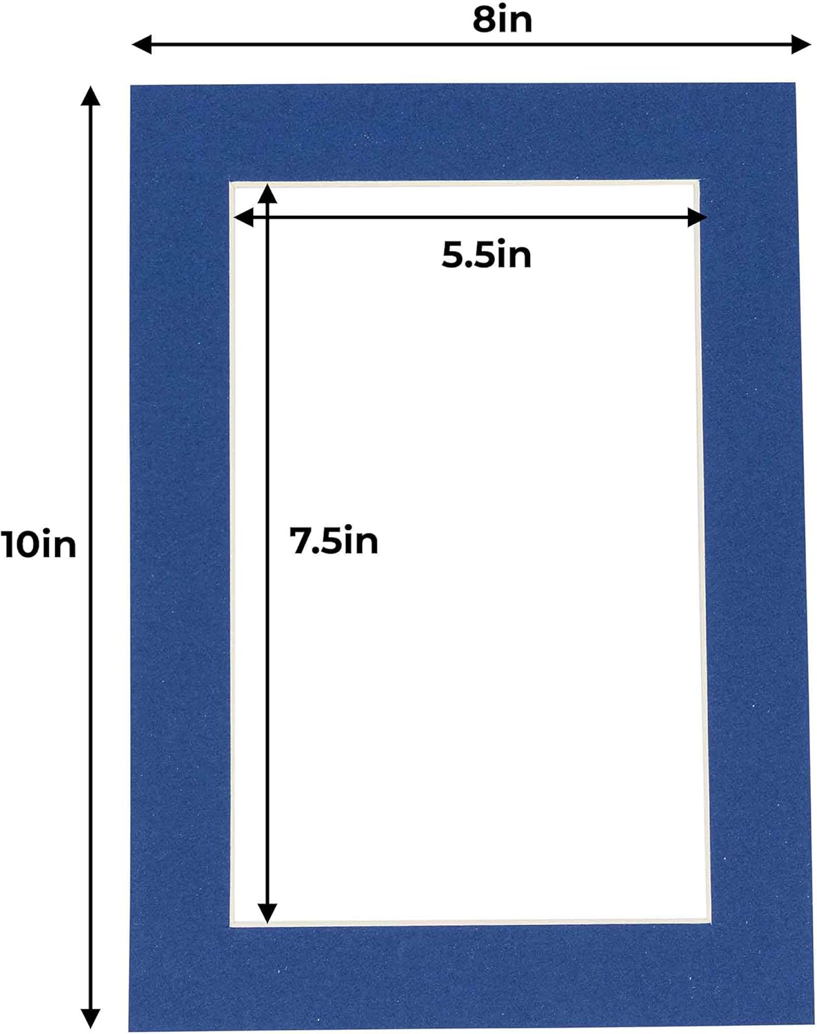 8x10 Mat for 6x8 Photo - Precut Bottle Blue Picture Matboard for Frames Measuring 8 x 10 Inches - Bevel Cut to Display Art Measuring 6 x 8 Inches - Acid Free ONE MAT with Backing Board & Clear Bag