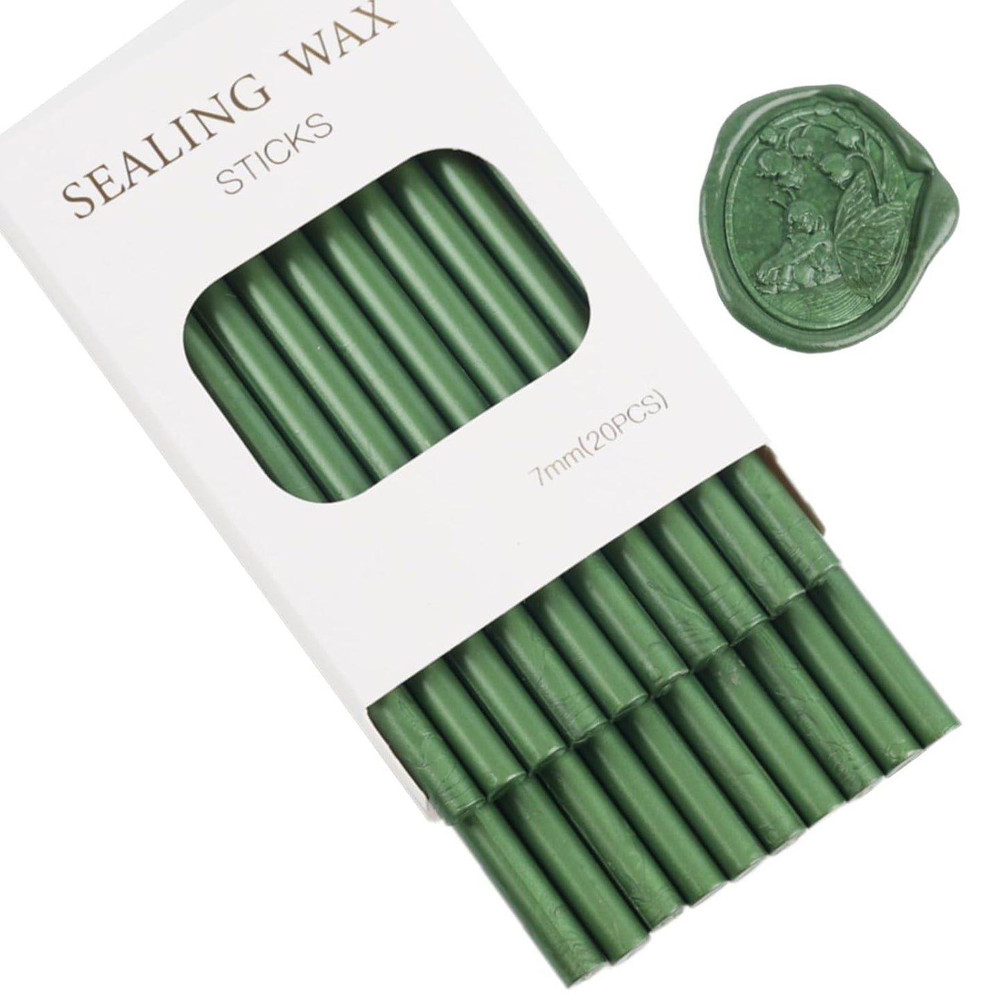 Pine Green Wax Seal Sticks, ONWINPOR 20pcs Glue Gun Wax Sealing Sticks for Waxseal Stamp, Wedding Invitations, Envelope Letter Sealing (Dark Green)