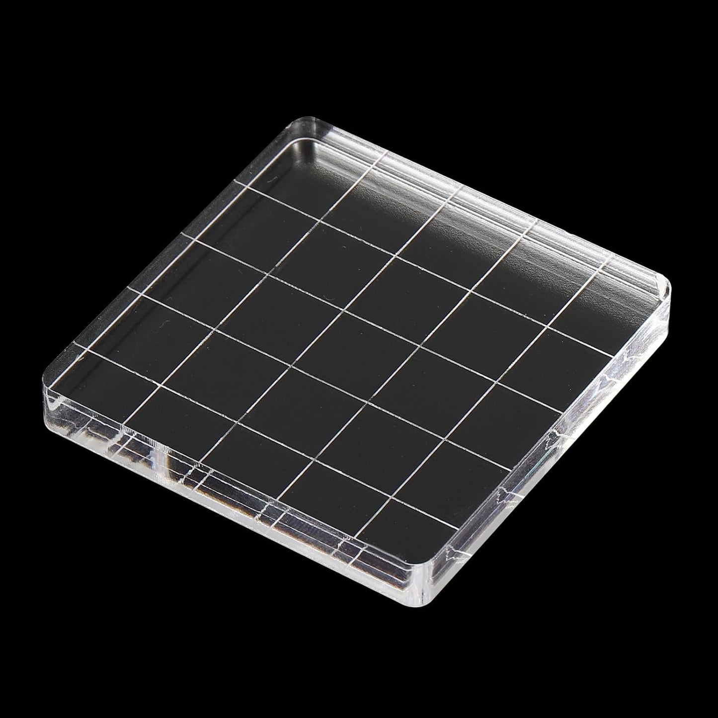 PATIKIL 2" x 2" Acrylic Stamp Block, Clear Stamping Block with Grid Lines Decorative Mounting Blocks Square for Scrapbooking DIY Crafts Card Making