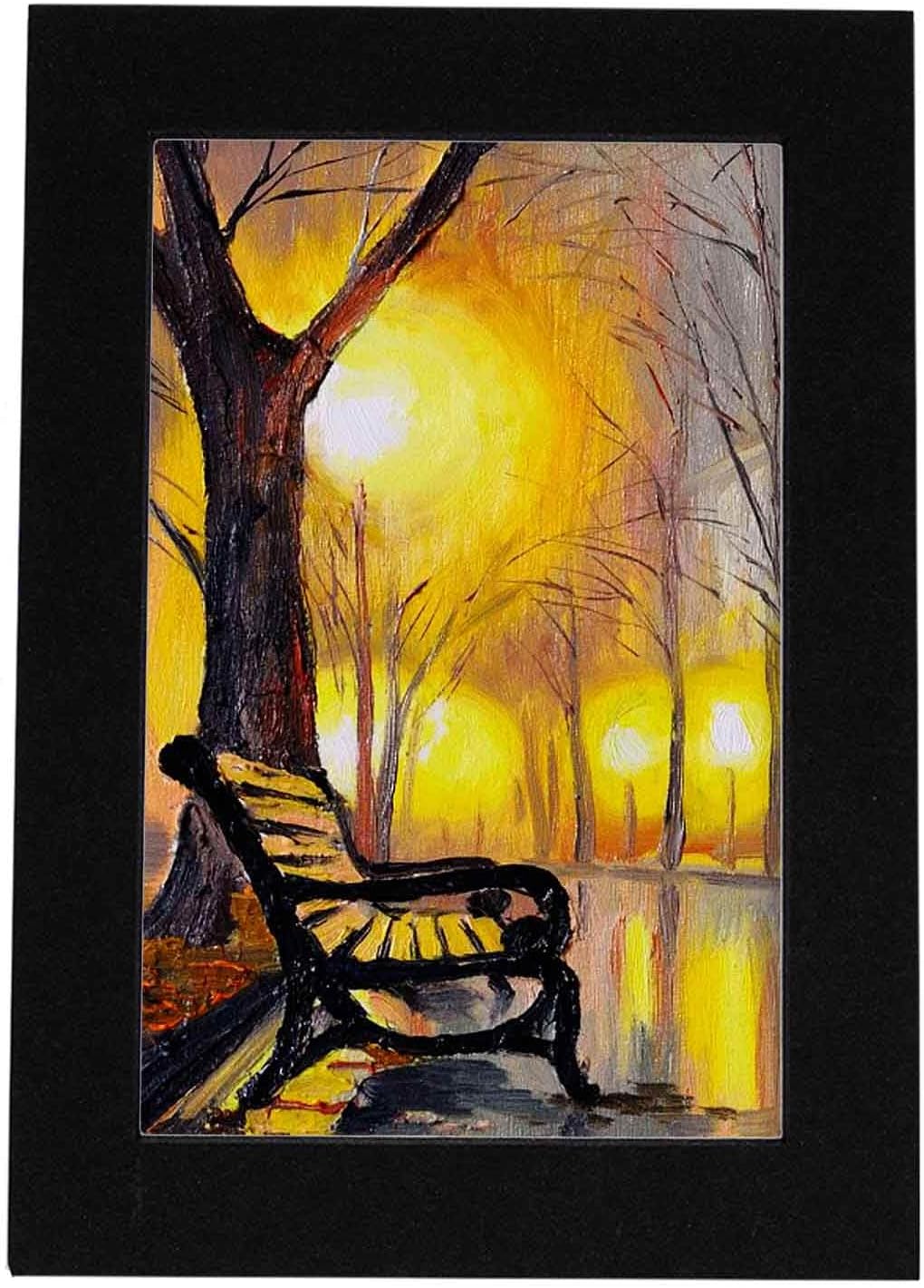 Poster Palooza 8.5x11 Mat Bevel Cut for 7x9 Photos - Acid Free Black with Black Core Precut Matboard - For Pictures, Photos, Framing - 4-ply Thickness