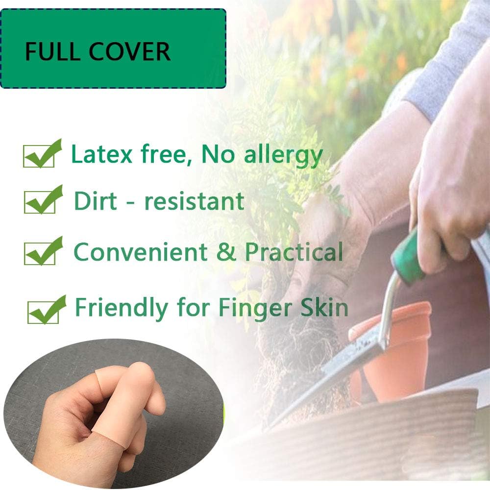 Gel Finger Protectors Finger Caps Silicone Fingertips Protection - Finger Cots Great for Trigger Finger, Finger Arthritis, Finger Cracking and Other Finger Pain Relief(Nude, Medium)