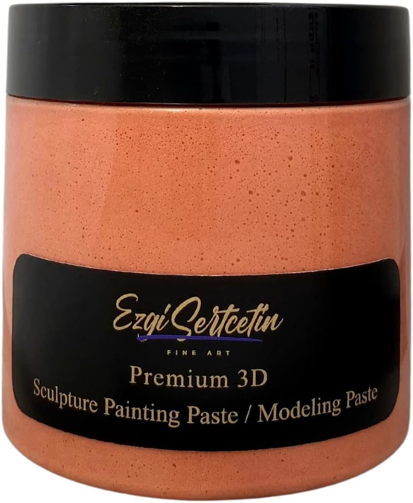 3D Sculpture Painting Paste|Texture Paste|Decorative Plaster|Ready to Use|Unique Metallic Pearl and Neon Colors|Ideal for Artwork|Stencil|Flowers|Texture and Art Relief|6 oz (Coral)